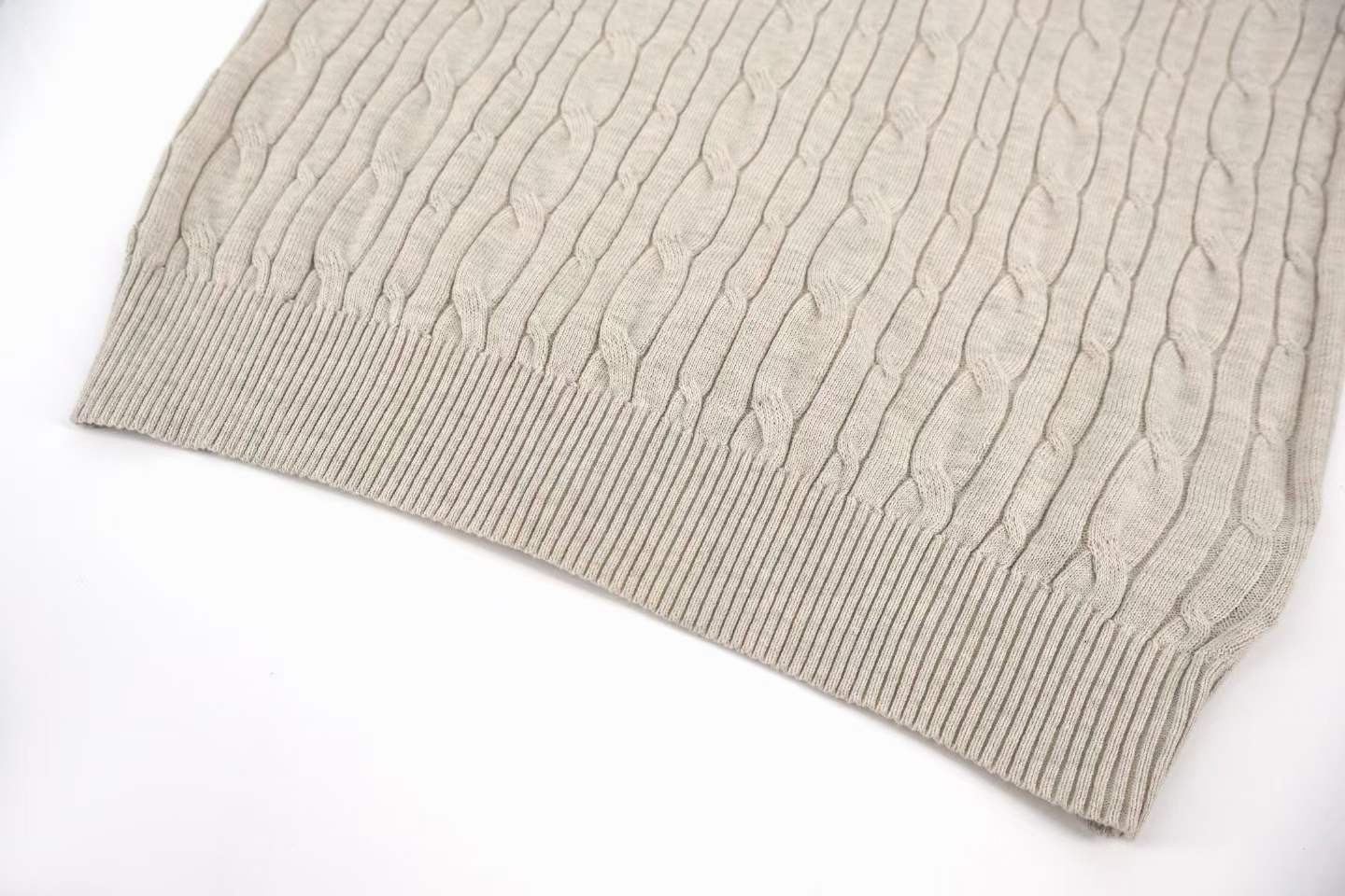 loro piana short-sleeved cable-knit sweater