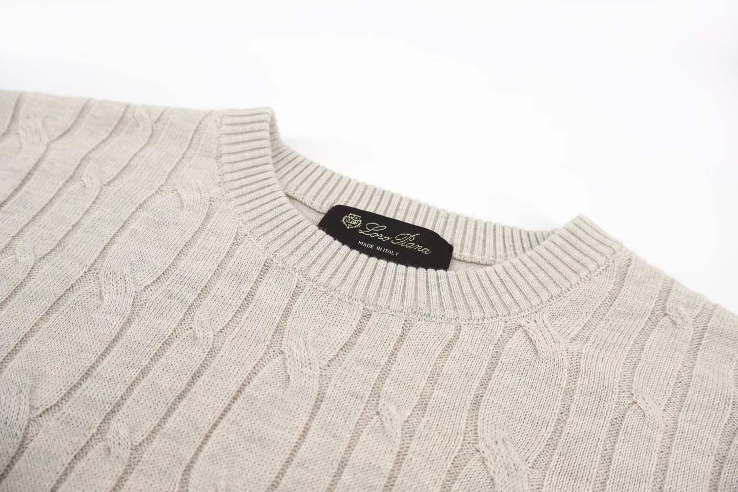 loro piana short-sleeved cable-knit sweater