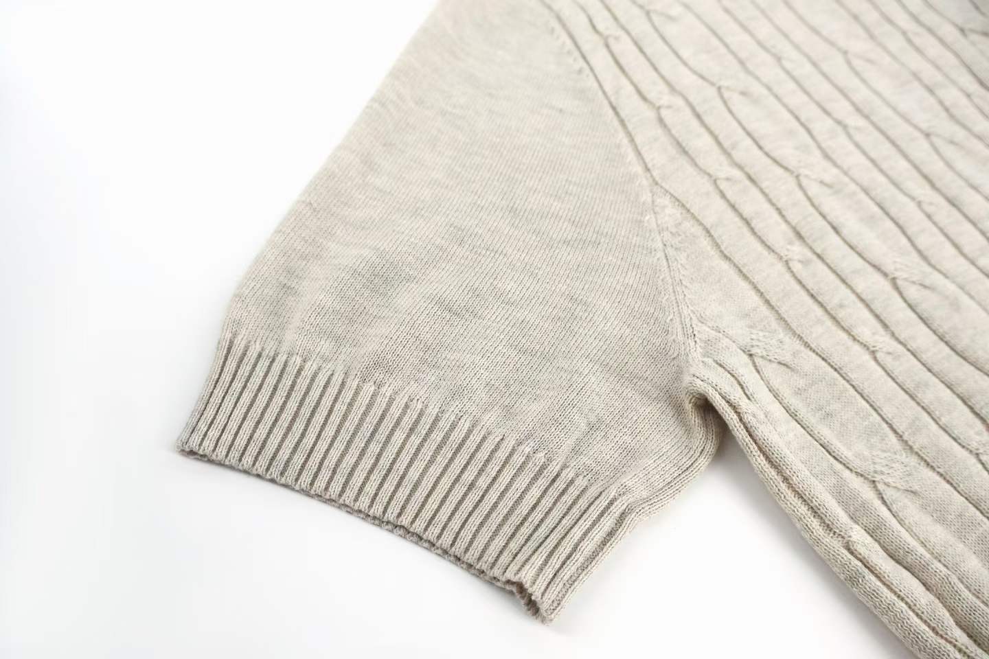 loro piana short-sleeved cable-knit sweater