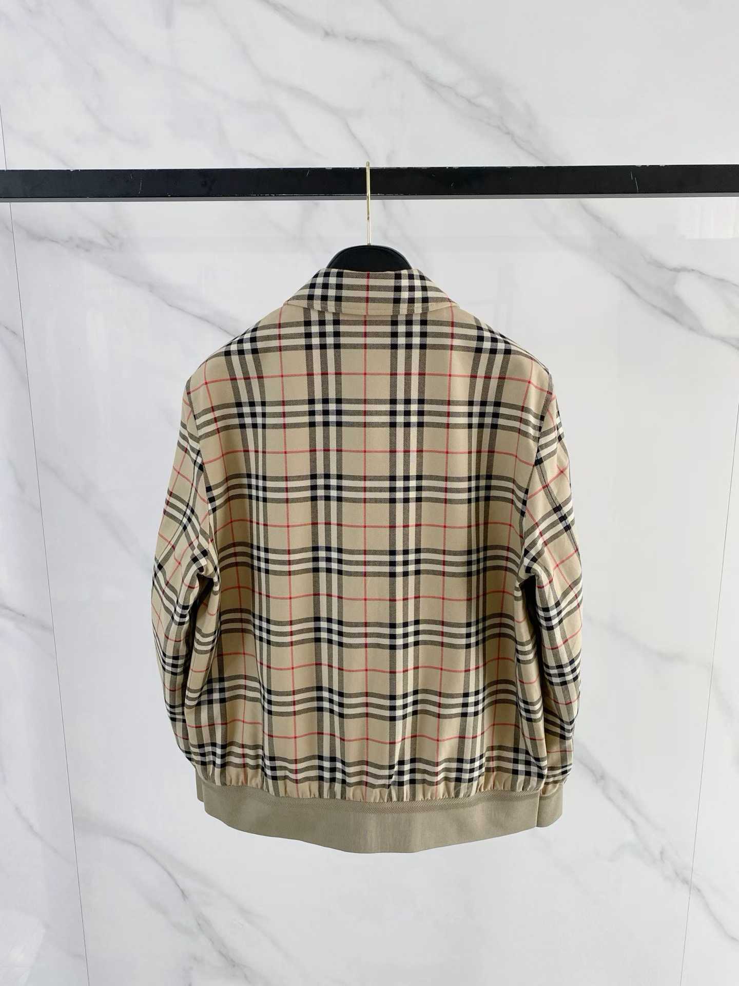 Burberry beige checked cotton Harrington jacket