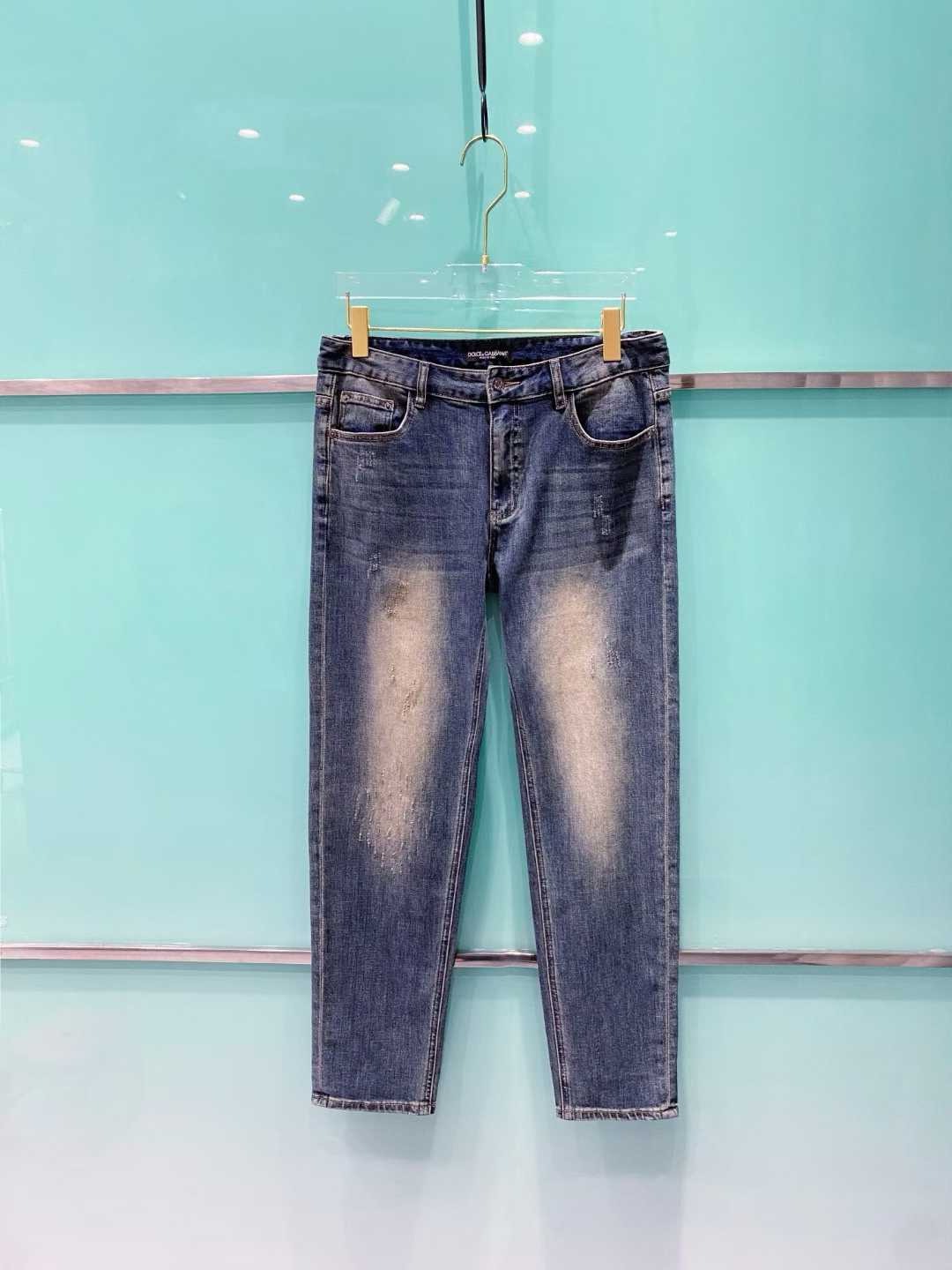 dolce gabbana blue distressed denim jeans