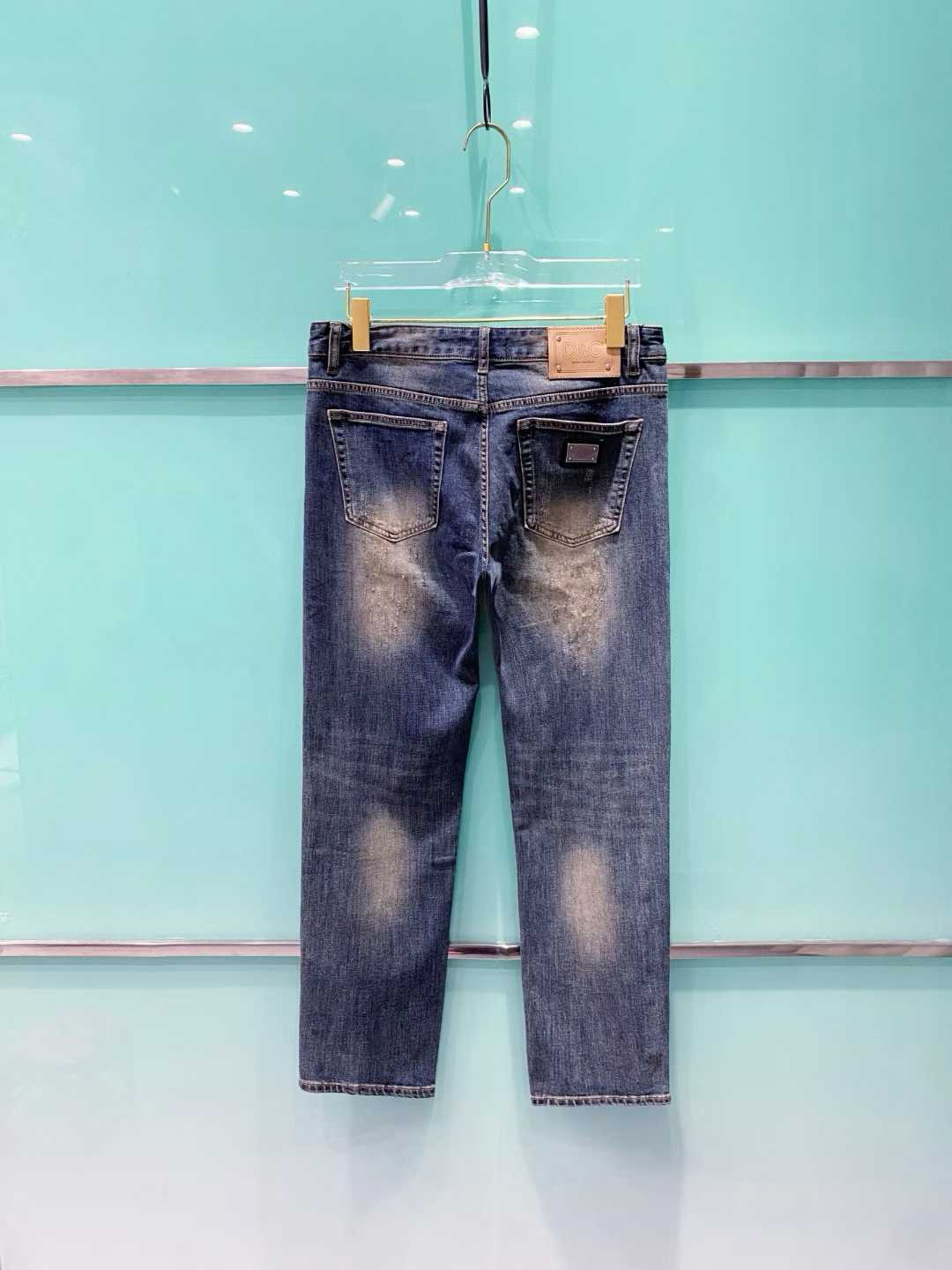 dolce gabbana blue distressed denim jeans