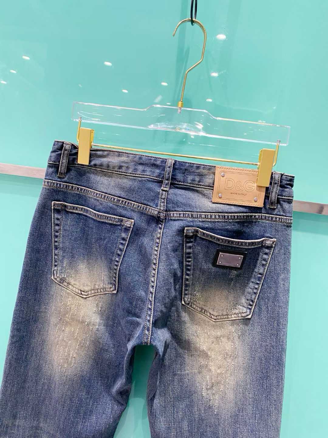 dolce gabbana blue distressed denim jeans