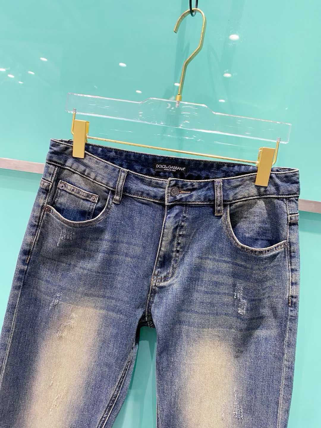 dolce gabbana blue distressed denim jeans