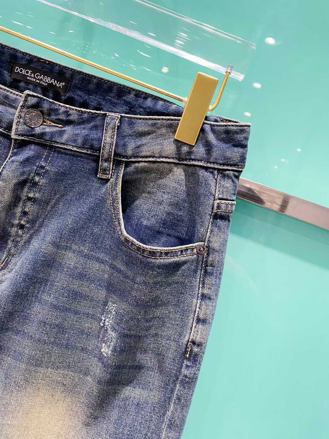 dolce gabbana blue distressed denim jeans