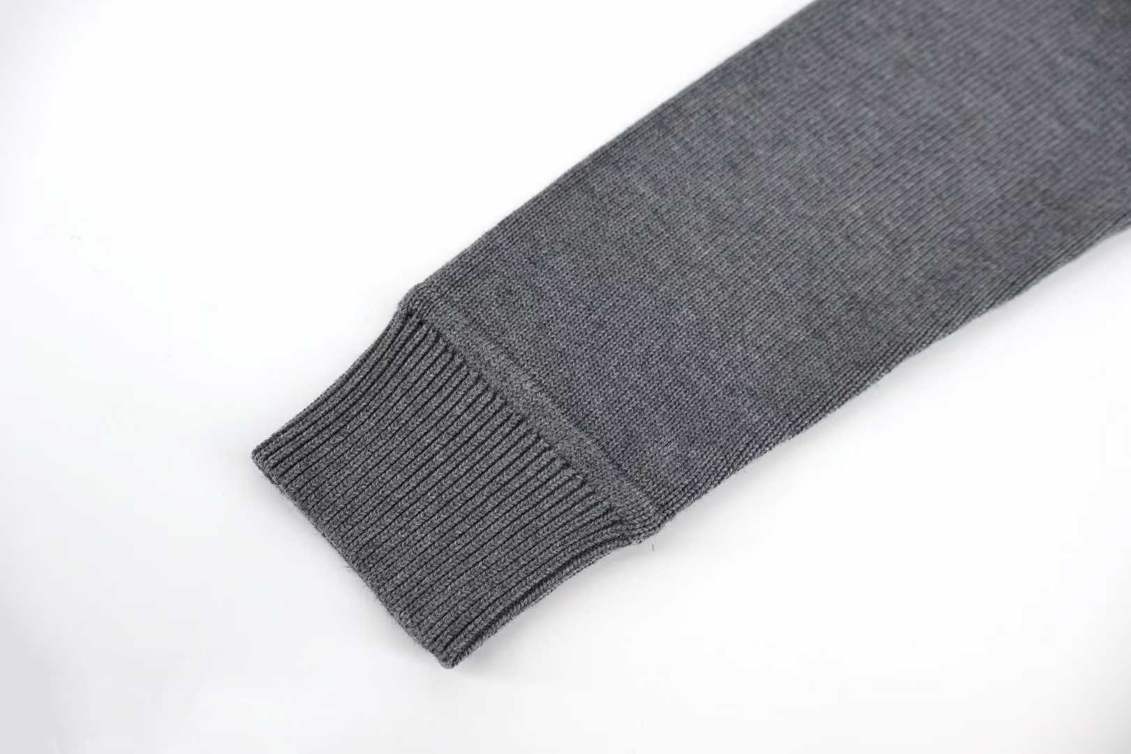 Moncler charcoal grey logo-embroidered crew neck sweater