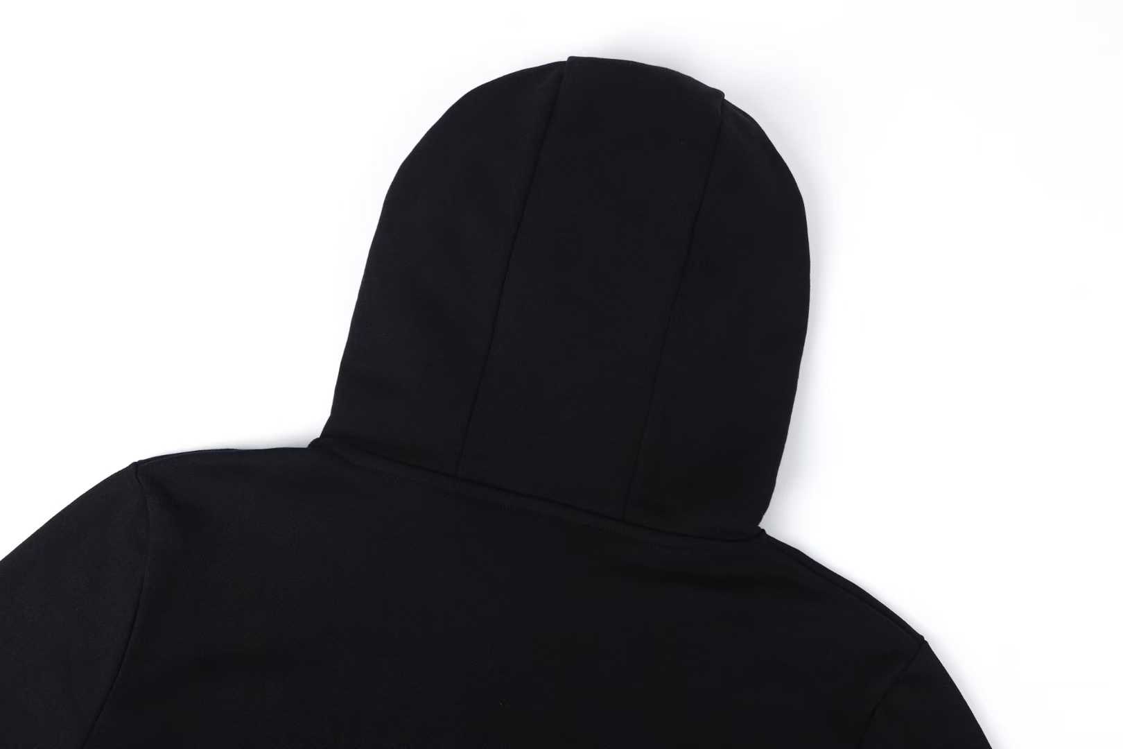 Moncler logo patch cotton hoodie black