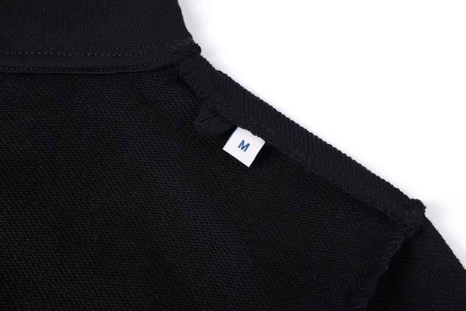 Moncler logo patch cotton hoodie black