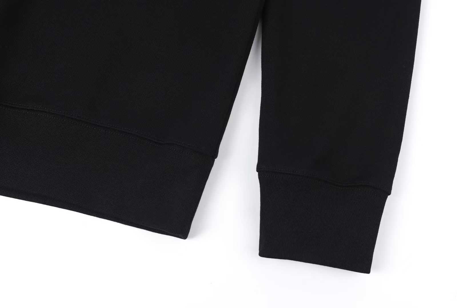 Moncler logo patch cotton hoodie black