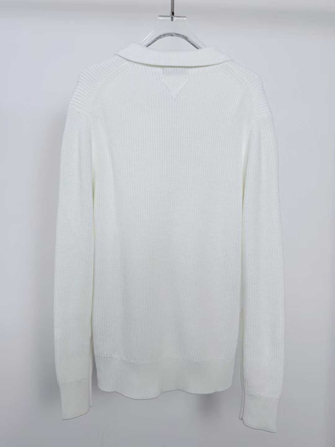 Tom Ford semi-sheer white cotton polo sweater