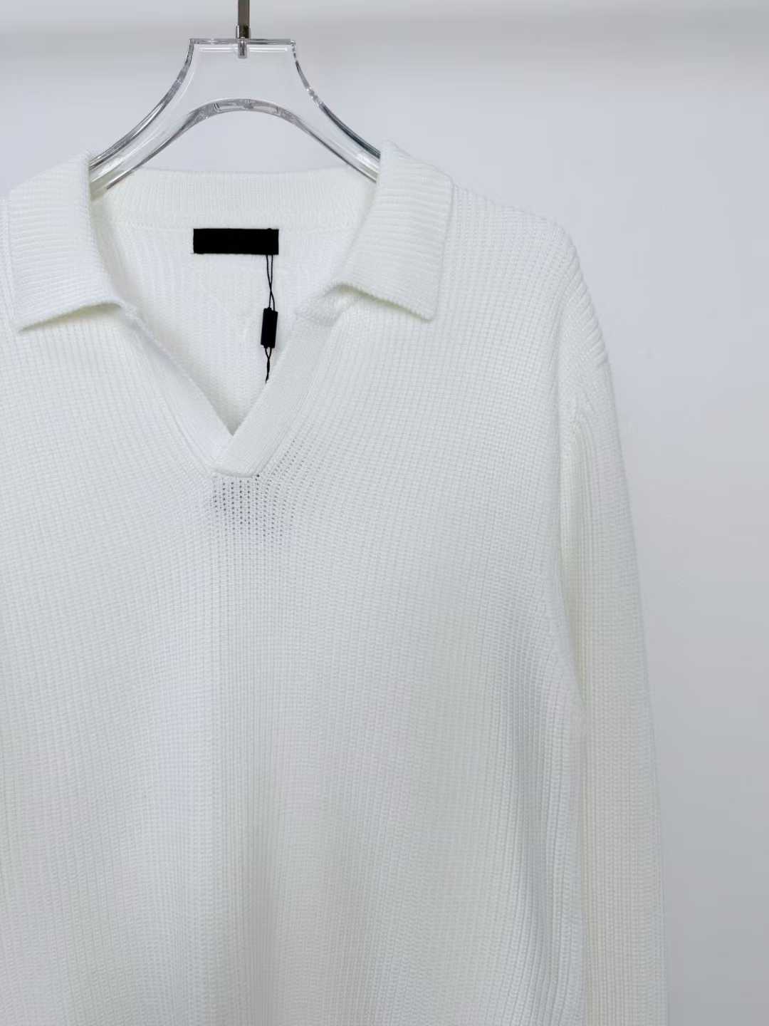 Tom Ford semi-sheer white cotton polo sweater