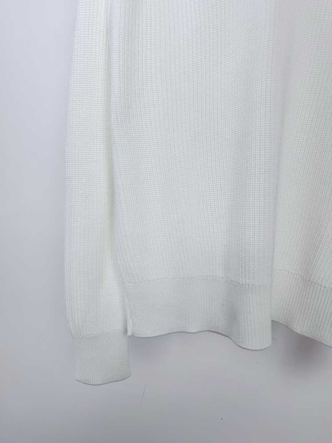 Tom Ford semi-sheer white cotton polo sweater