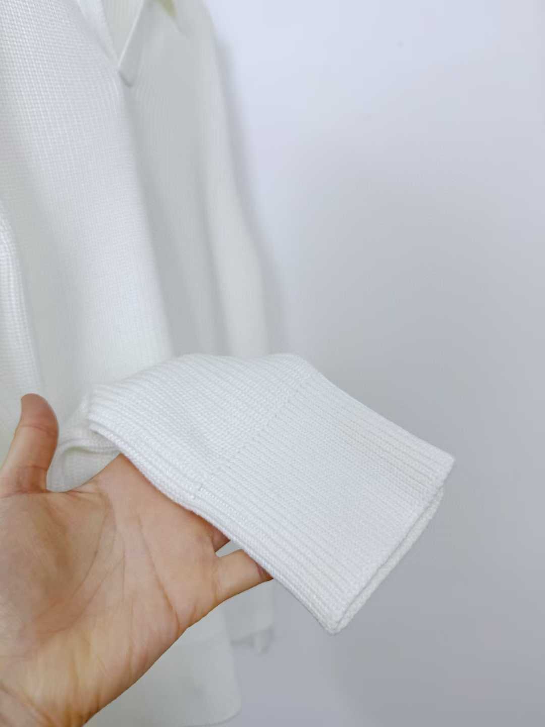 Tom Ford semi-sheer white cotton polo sweater