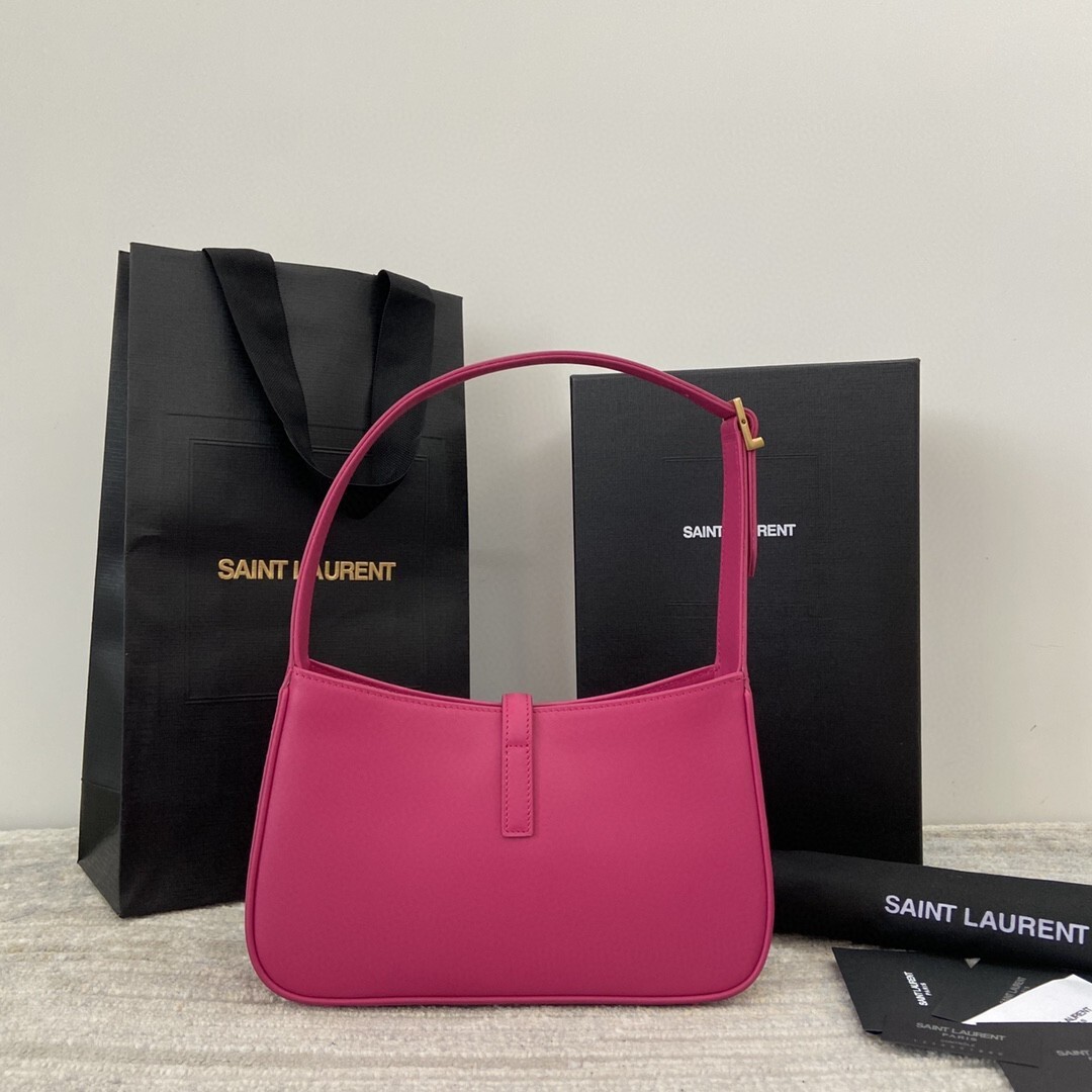Saint Laurent Le 5 à 7 hobo bag in fuchsia pink leather