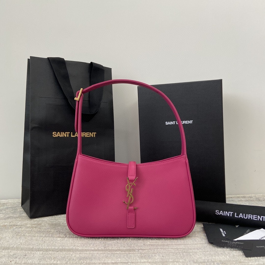 Saint Laurent Le 5 à 7 hobo bag in fuchsia pink leather
