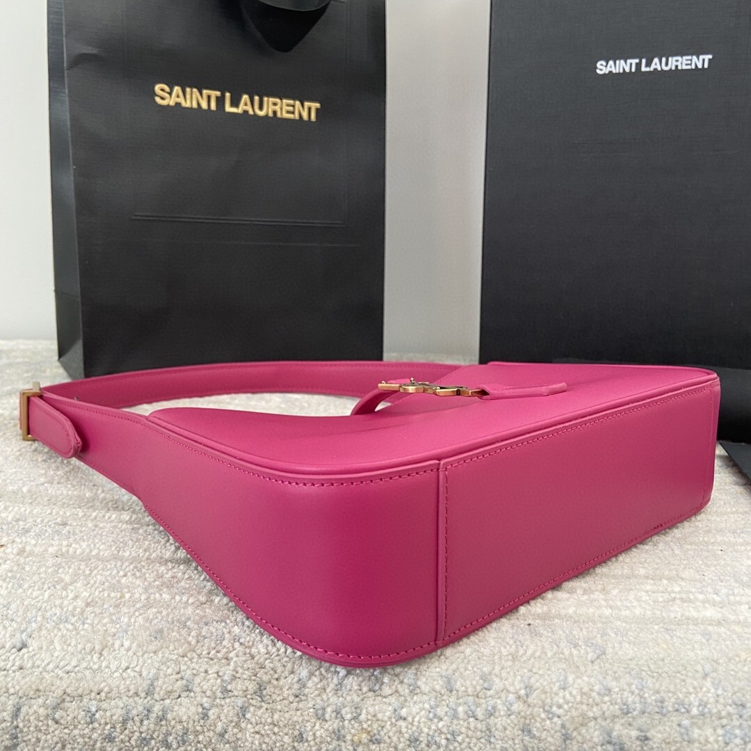 Saint Laurent Le 5 à 7 hobo bag in fuchsia pink leather