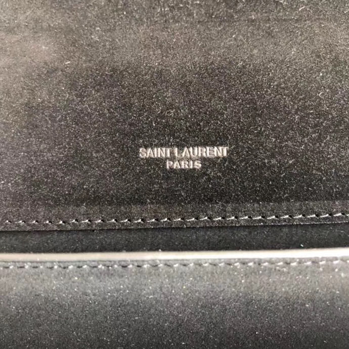 Saint Laurent Sunset Medium chain bag known for its structured accordion silhouette and iconic YSL monogram hardware