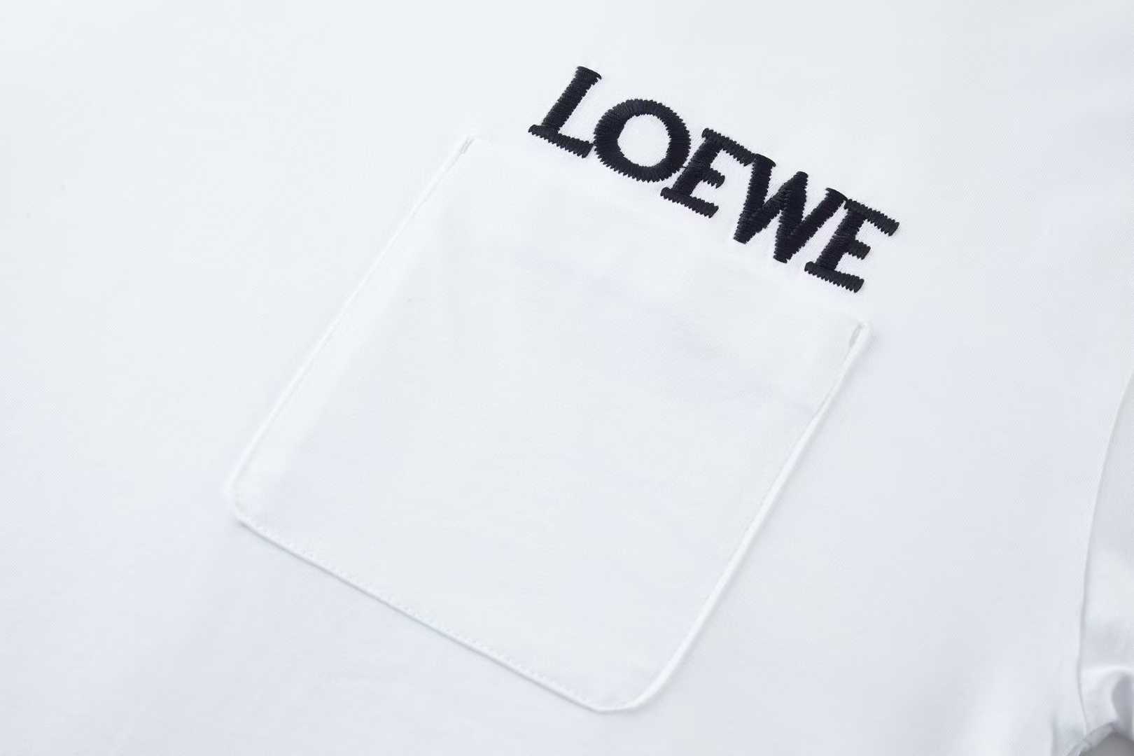 LOEWE pocket-detail T-shirt is a cotton relaxed fit garment featuring the brand's logo embroidered on the chest pocket