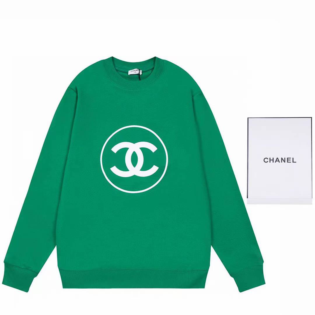 Chanel logo sweatshirt green