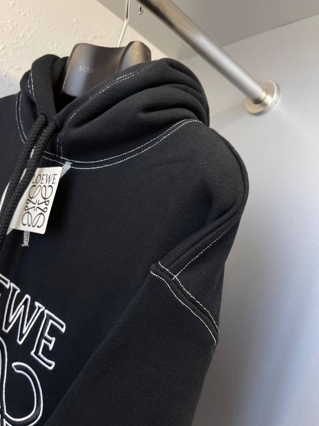Loewe Anagram embroidered hoodie in black