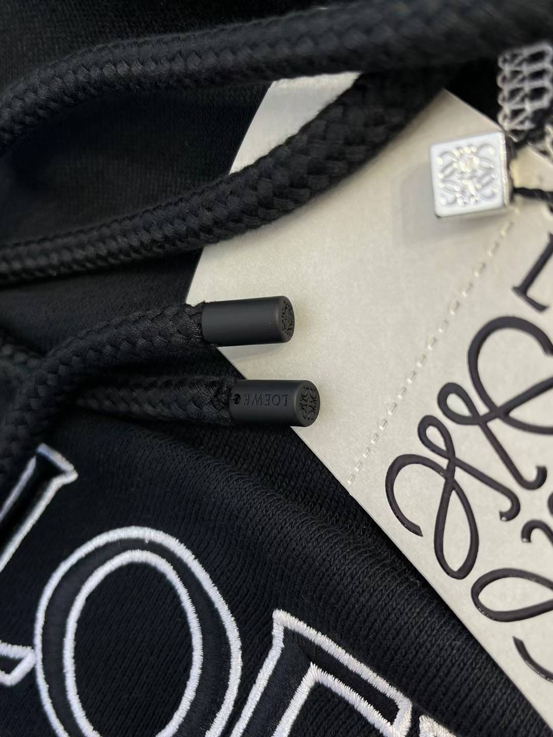 Loewe Anagram embroidered hoodie in black