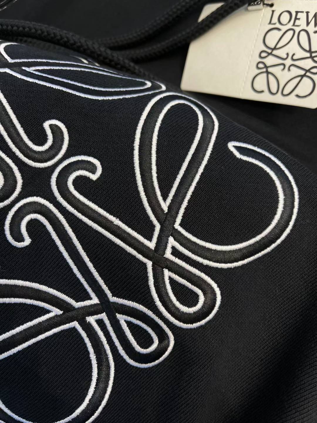 Loewe Anagram embroidered hoodie in black