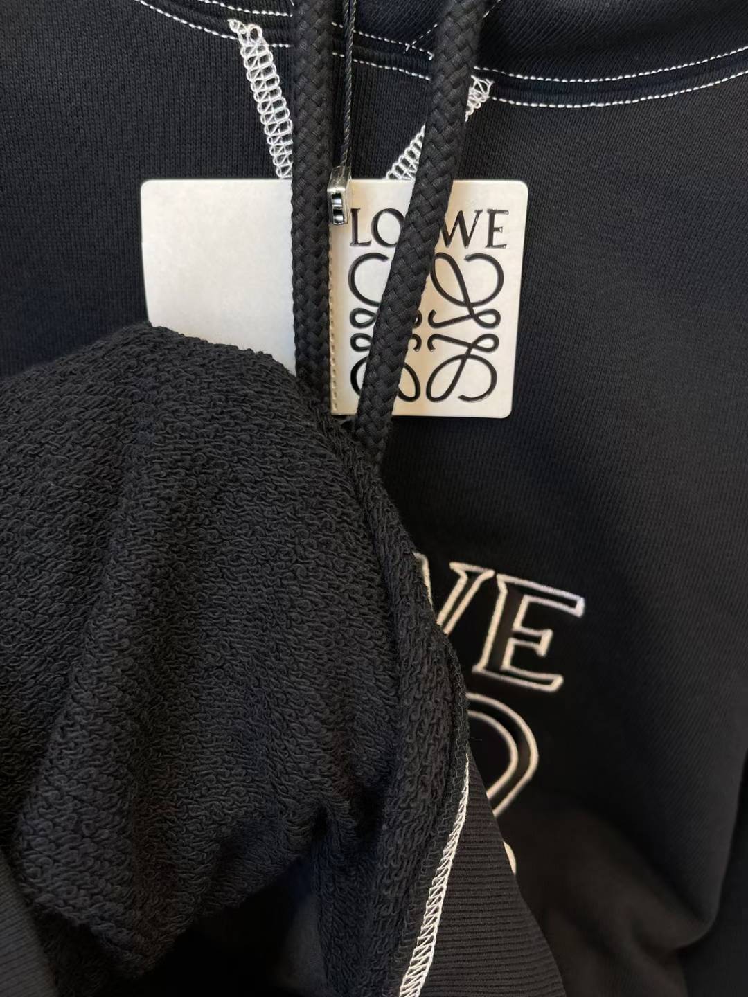 Loewe Anagram embroidered hoodie in black