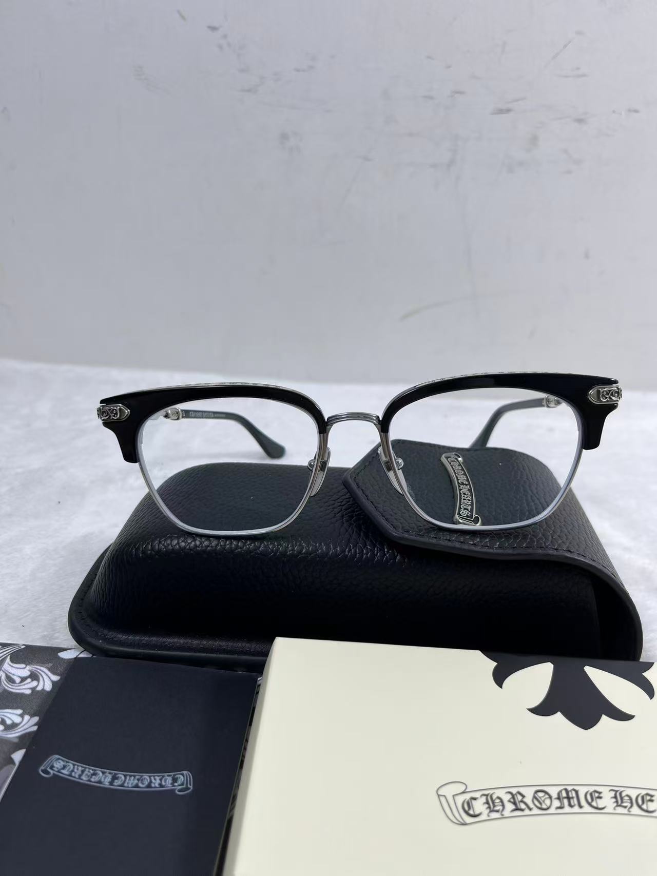 Chrome Hearts Evagilist Anti-Blue Lens Glasses Black