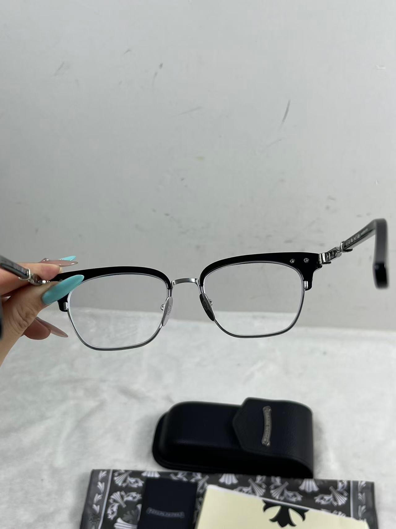 Chrome Hearts Evagilist Anti-Blue Lens Glasses Black