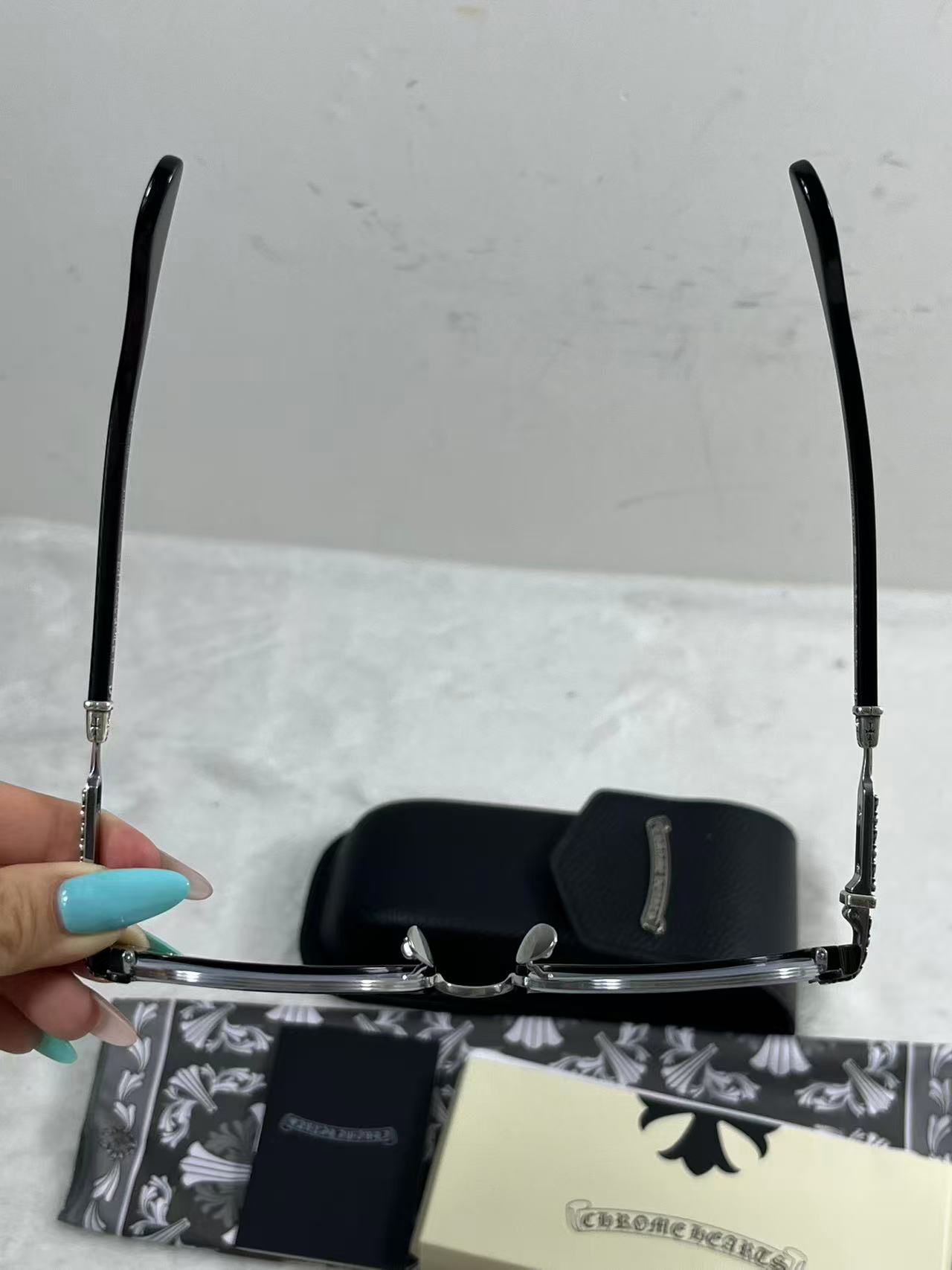 Chrome Hearts Evagilist Anti-Blue Lens Glasses Black