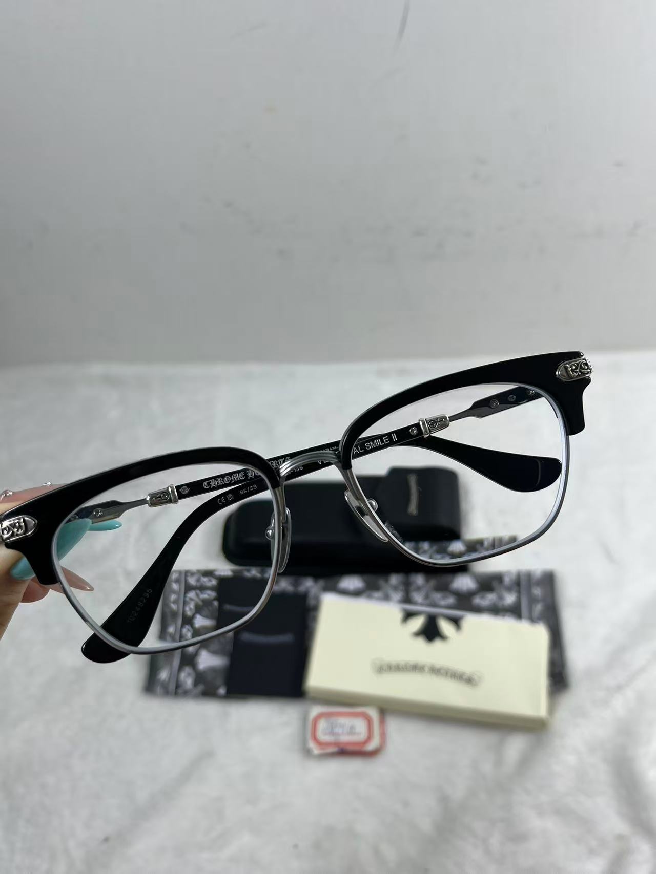 Chrome Hearts Evagilist Anti-Blue Lens Glasses Black