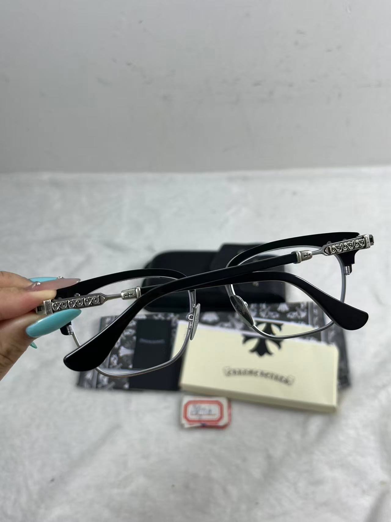 Chrome Hearts Evagilist Anti-Blue Lens Glasses Black