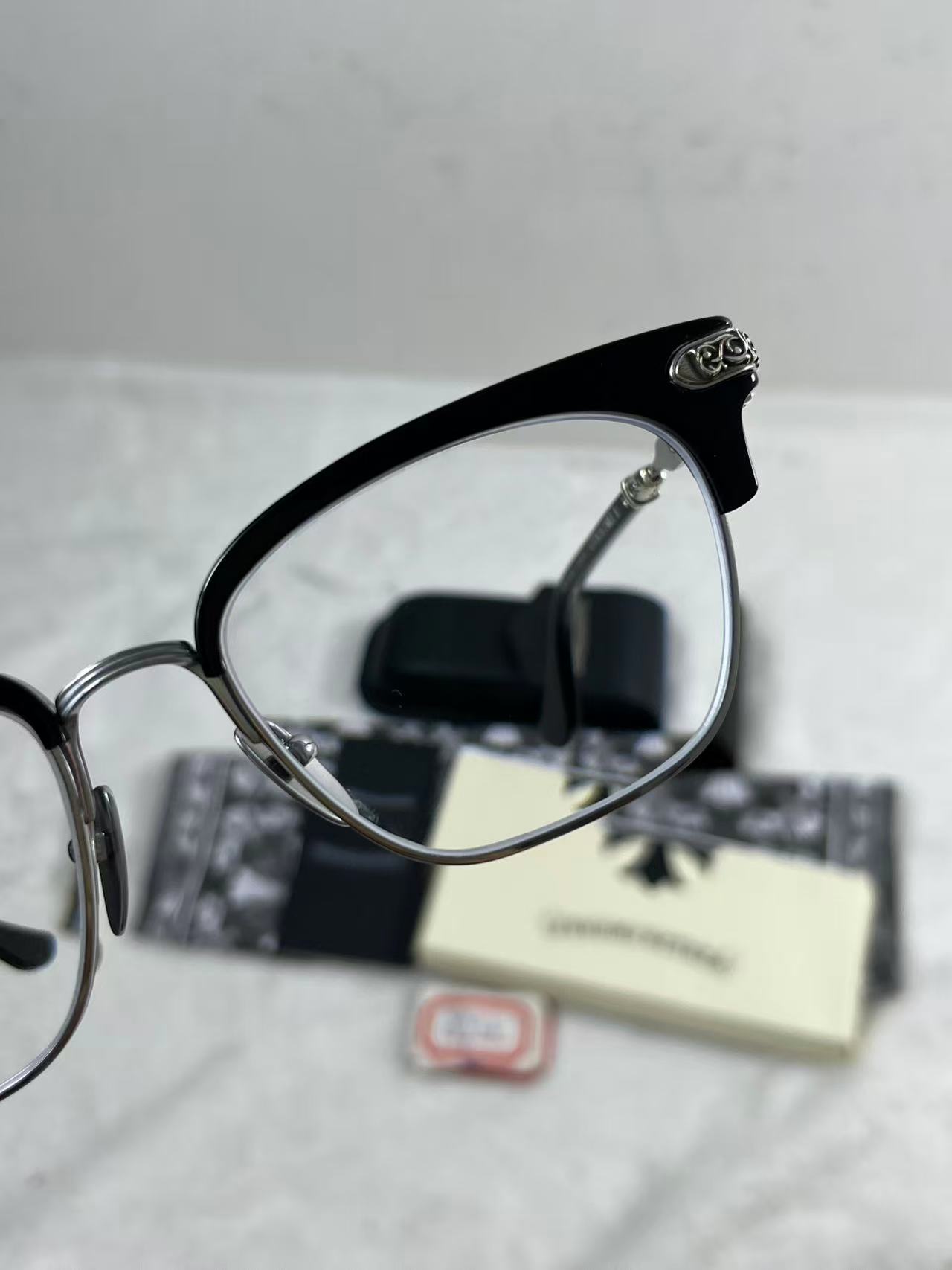 Chrome Hearts Evagilist Anti-Blue Lens Glasses Black