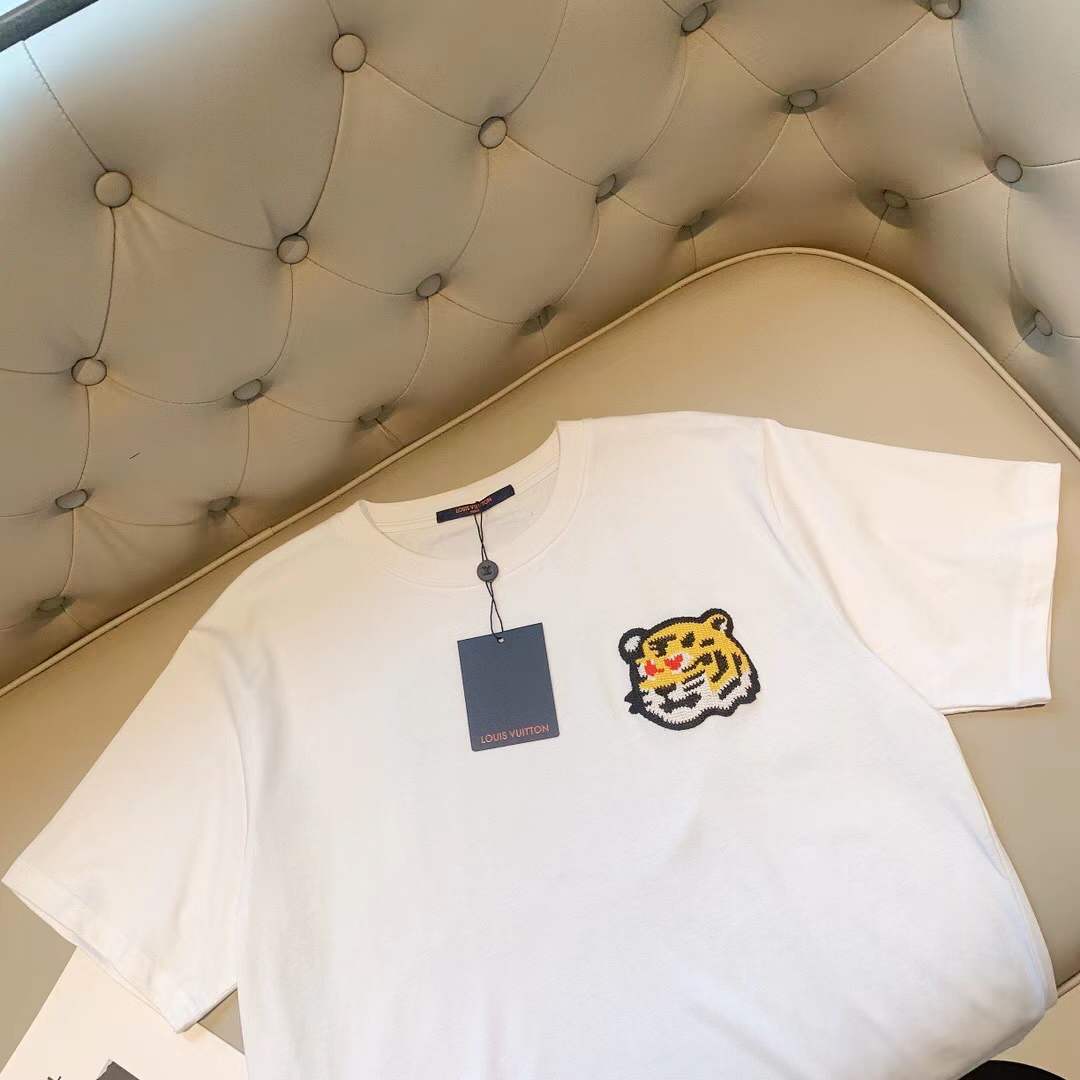 LV KENZO KIDS Girls Ivory Varsity Tiger Cotton T-Shirt