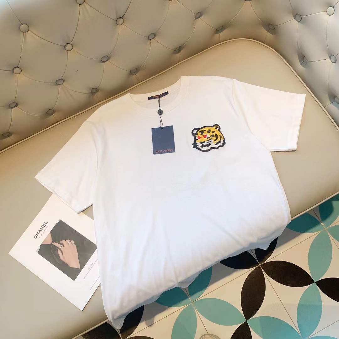 LV KENZO KIDS Girls Ivory Varsity Tiger Cotton T-Shirt