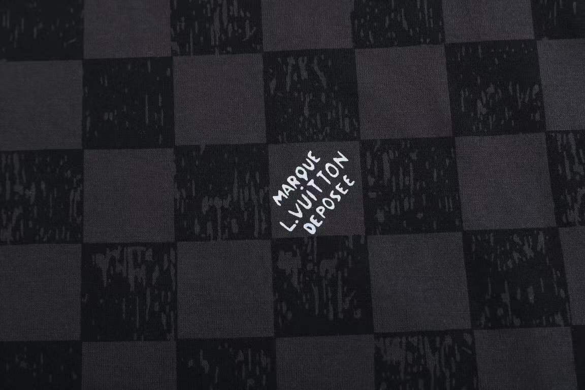LV Damier signature t-shirt featuring a tonal checkerboard jacquard pattern