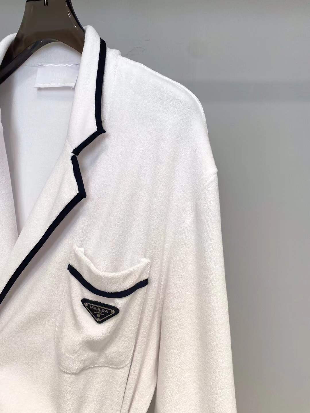 Prada Logo-Patch Terrycloth Robe coat