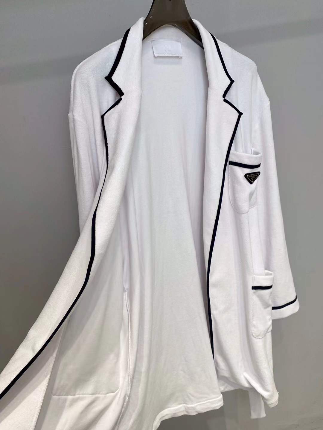 Prada Logo-Patch Terrycloth Robe coat