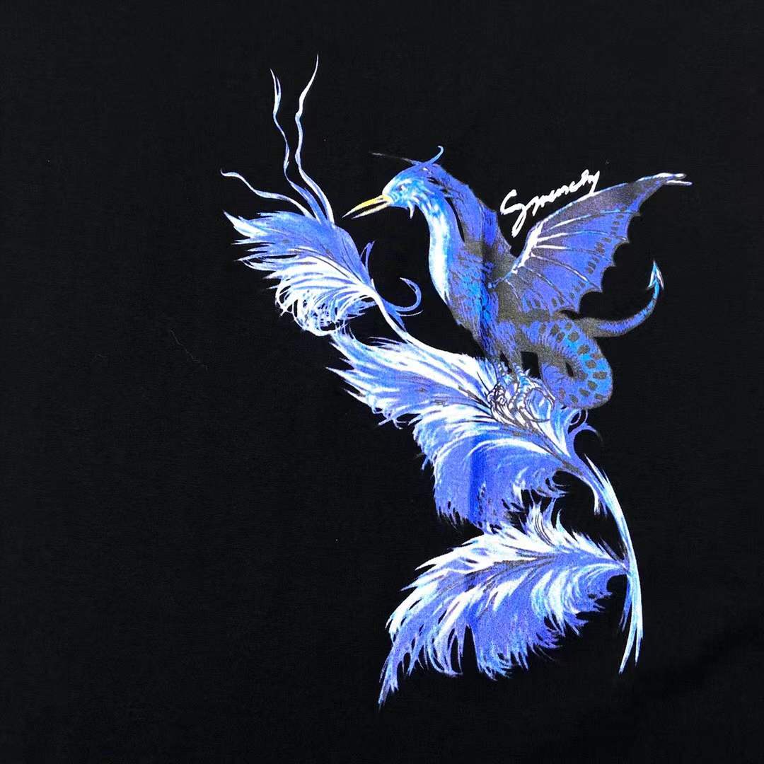 Givenchy black crewneck t-shirt featuring a front logo graphic inspired by Greek mythology and Picasso's art