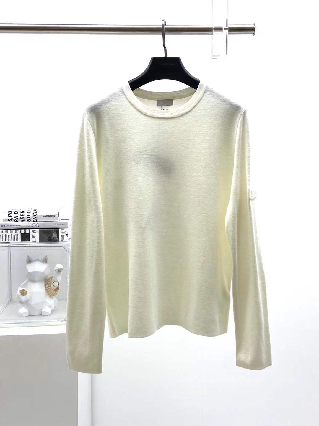 Dior white Stone Island knit sweatshirt