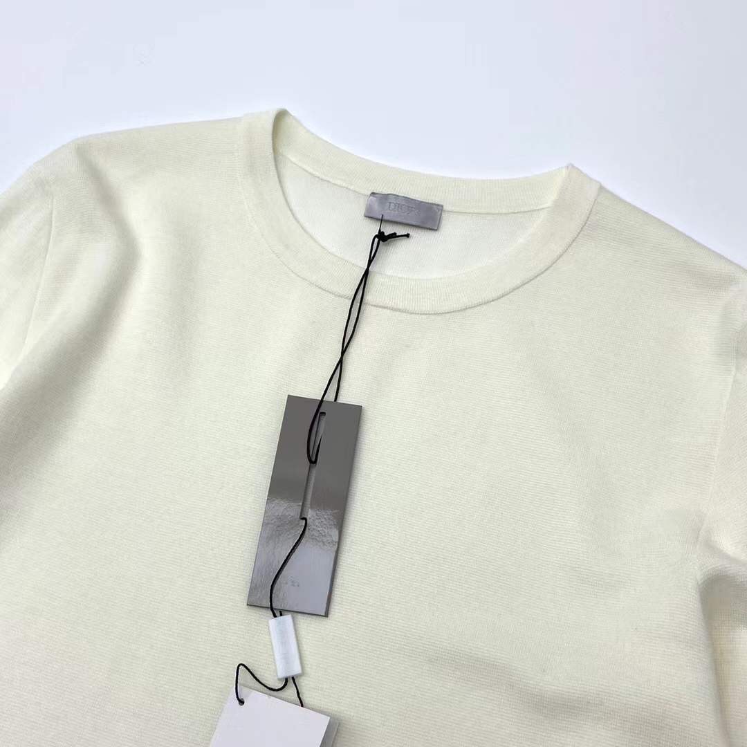 Dior white Stone Island knit sweatshirt