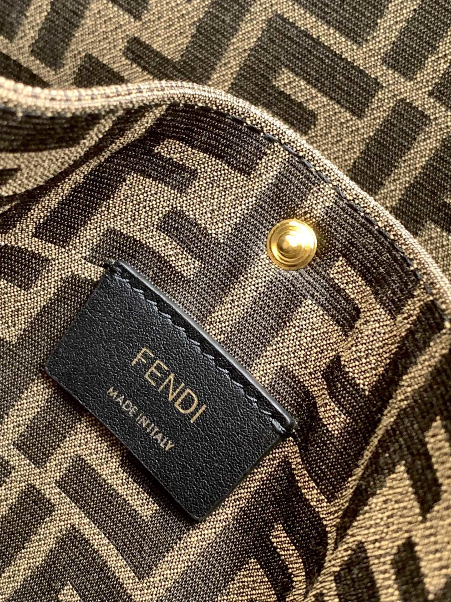 Fendi Peekaboo top handle bag featuring the iconic Zucca monogram pattern