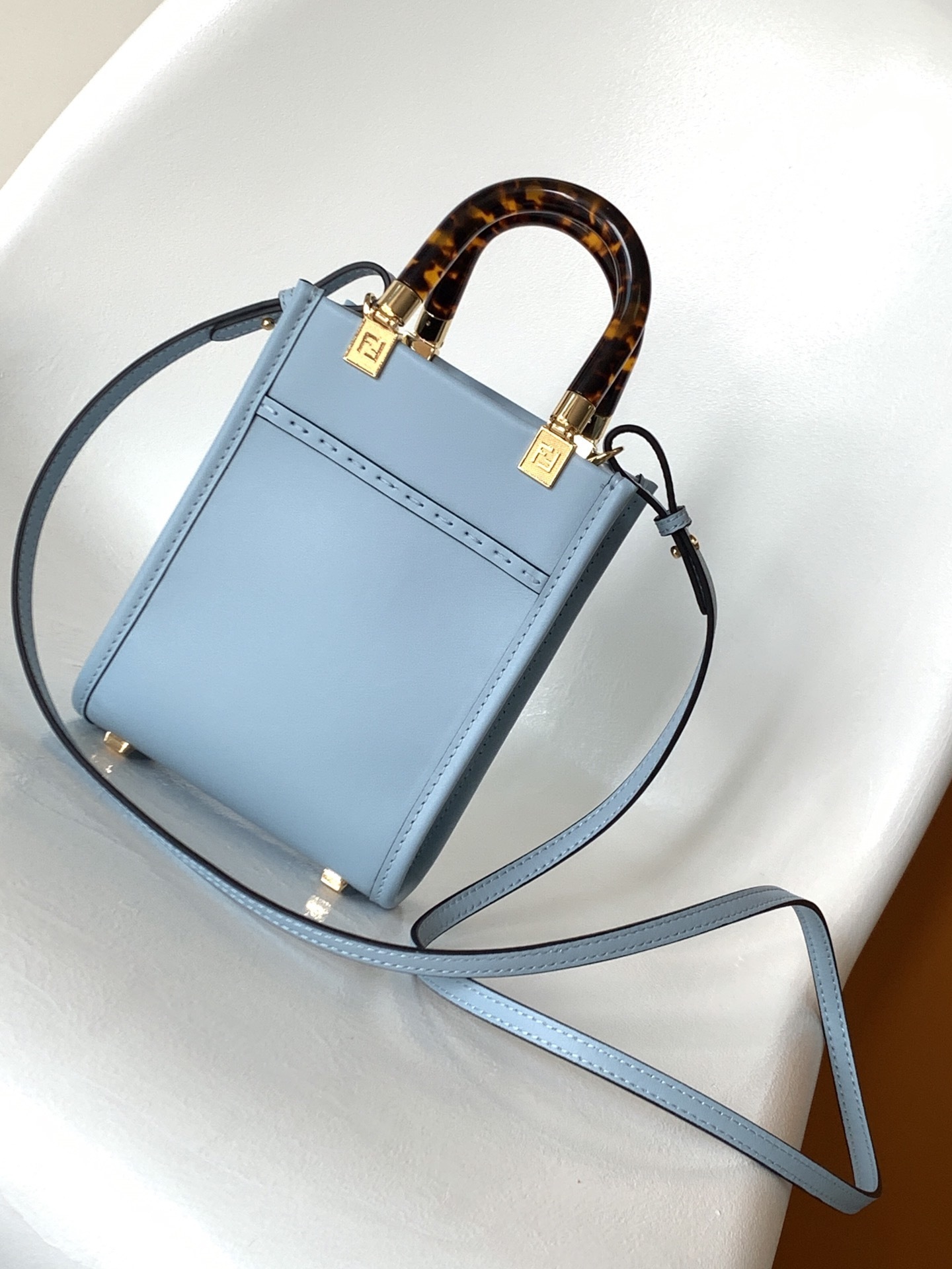 Fendi Sunshine Mini Shopper leather crossbody bag