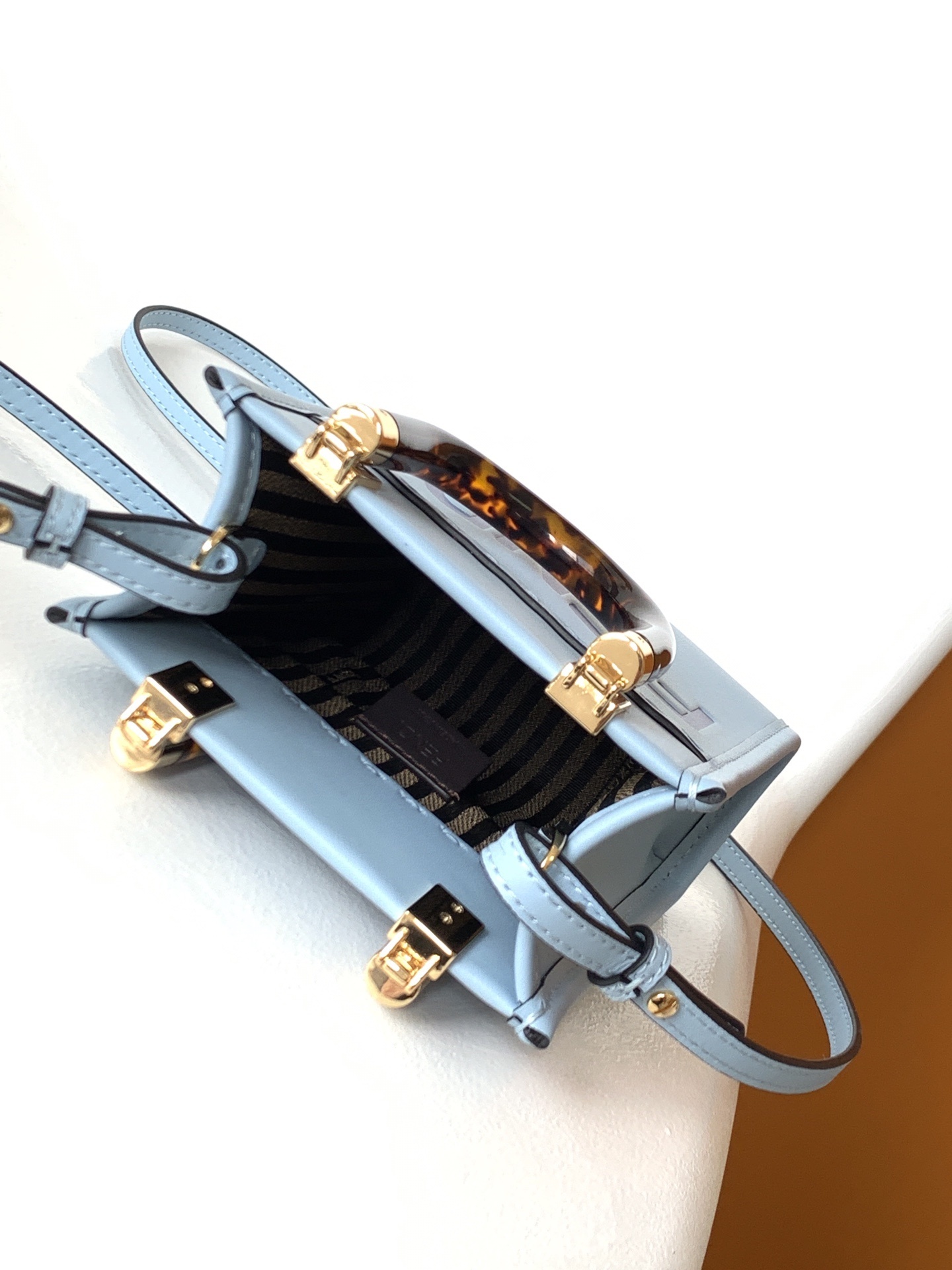 Fendi Sunshine Mini Shopper leather crossbody bag