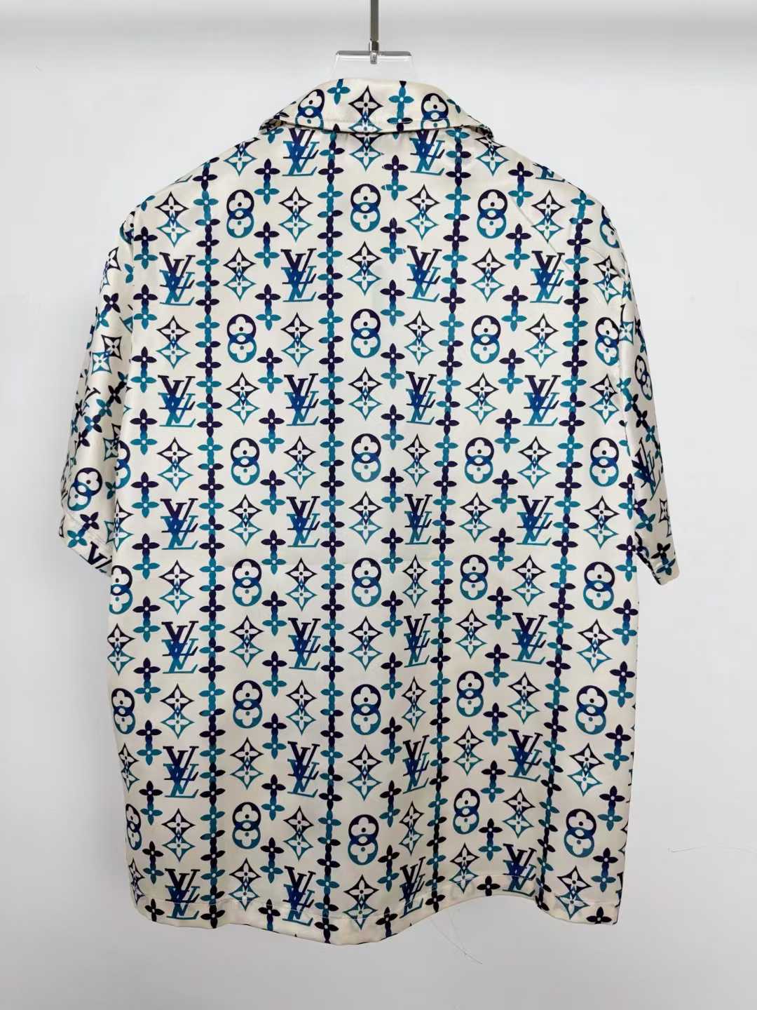 LV  by Tyler, the Creator Monogram Printed Short-Sleeved Silk Shirt