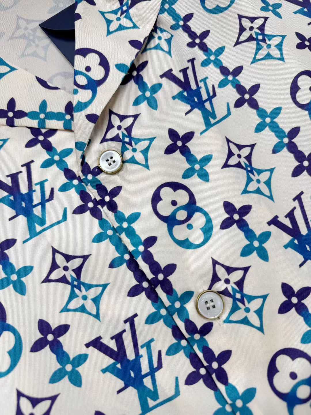 LV  by Tyler, the Creator Monogram Printed Short-Sleeved Silk Shirt