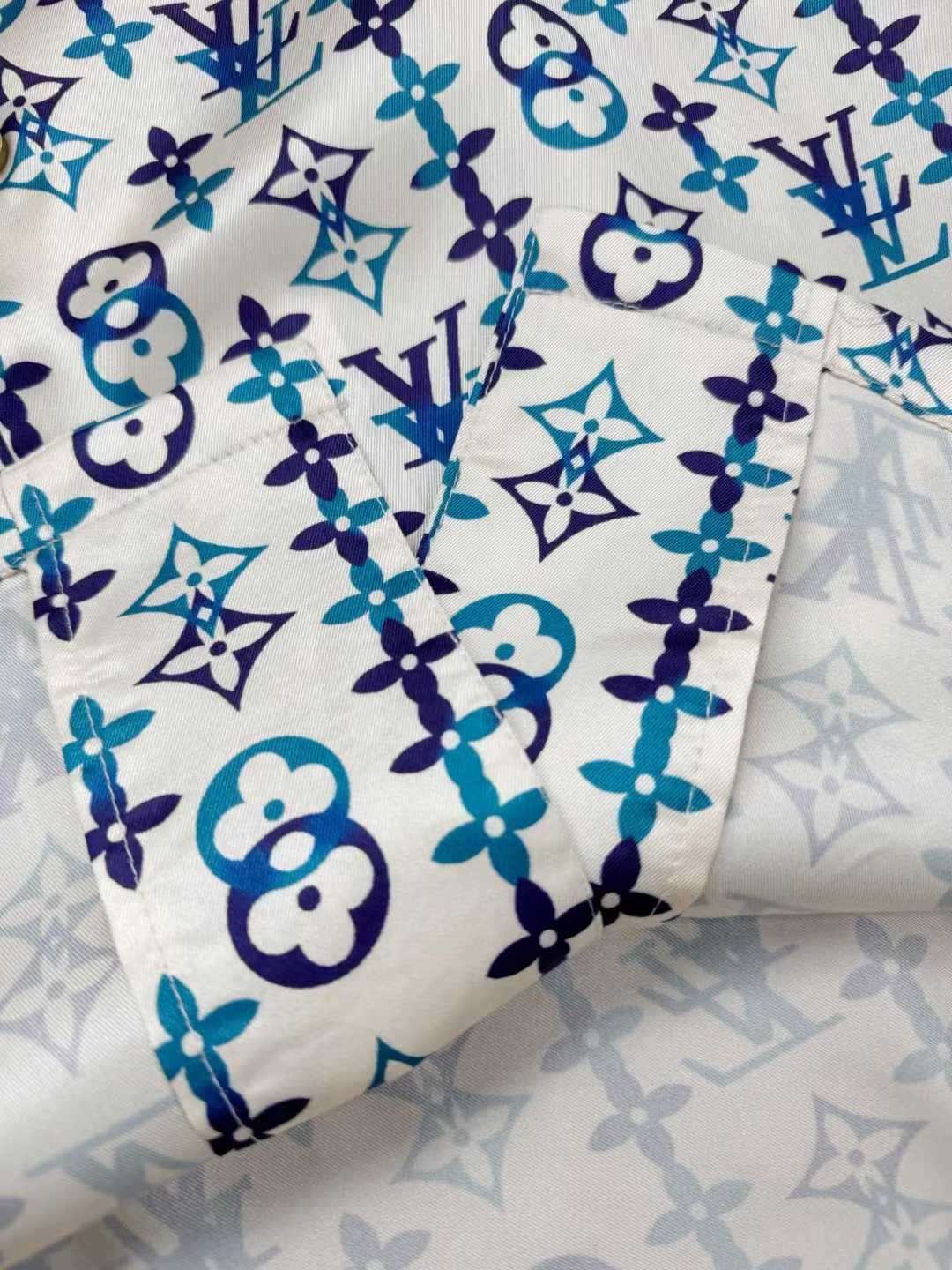 LV  by Tyler, the Creator Monogram Printed Short-Sleeved Silk Shirt