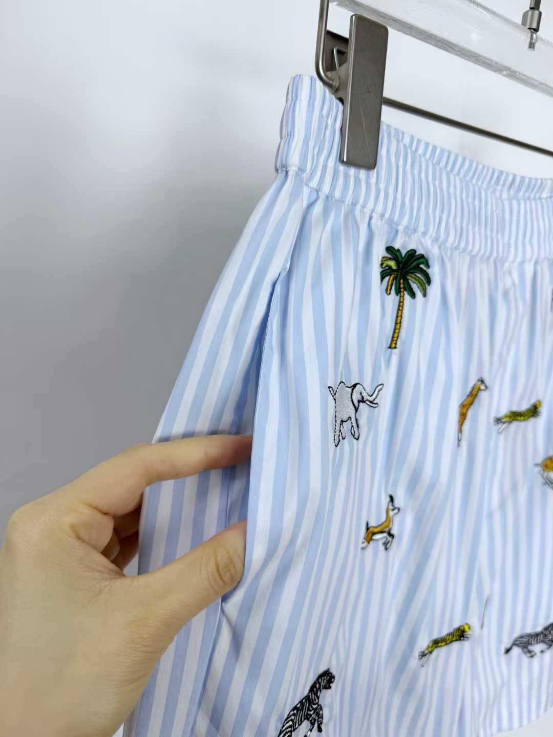 LV x The Darjeeling Limited Embroidered Striped Shorts from the Louis Vuitton Men's Spring-Summer 2026 collection