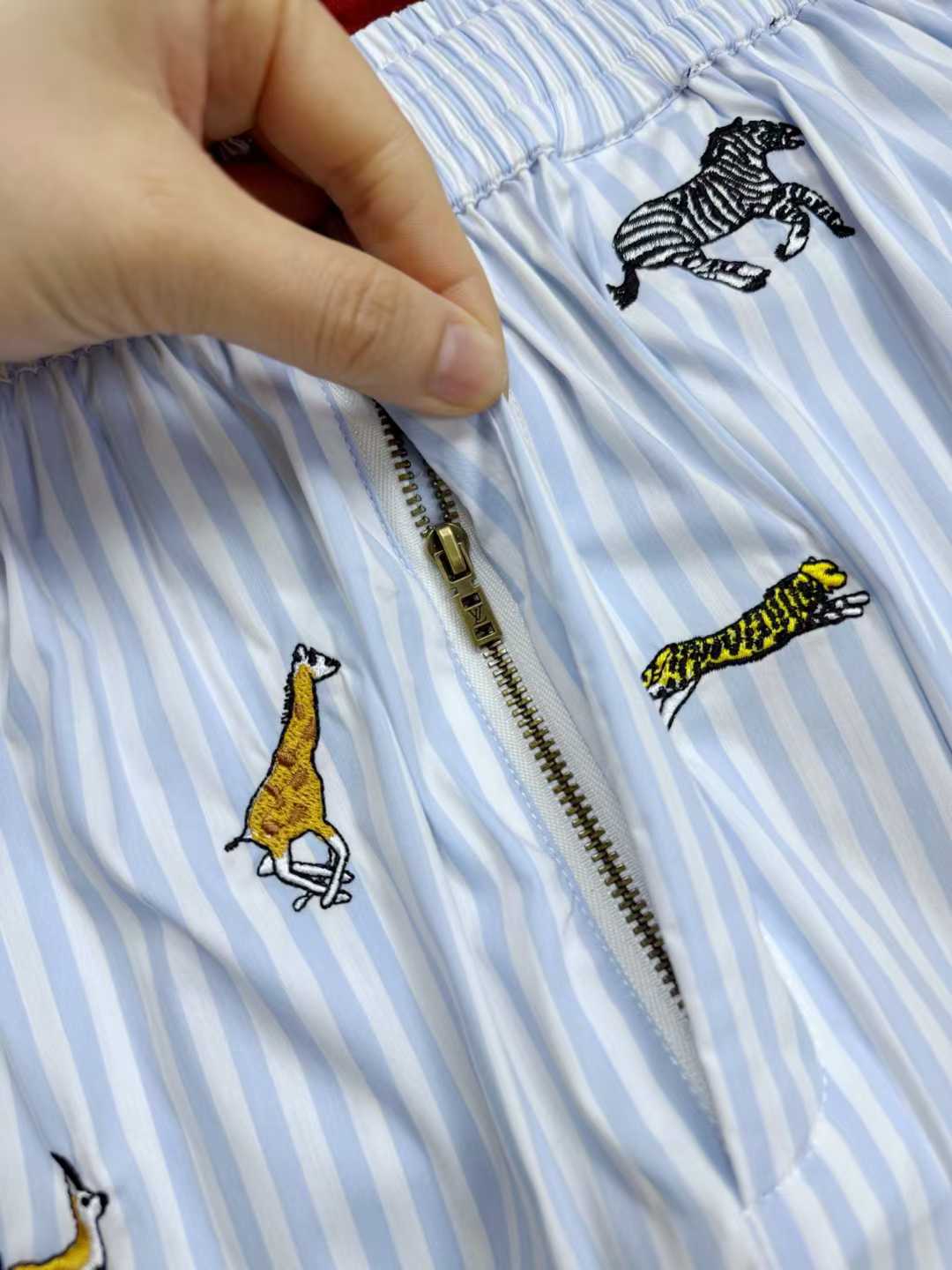 LV x The Darjeeling Limited Embroidered Striped Shorts from the Louis Vuitton Men's Spring-Summer 2026 collection