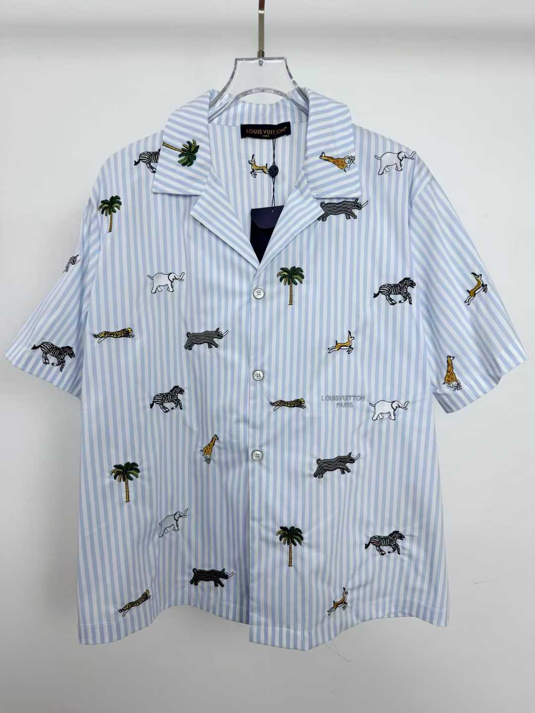 LV x The Darjeeling Limited embroidered striped short-sleeved shirt
